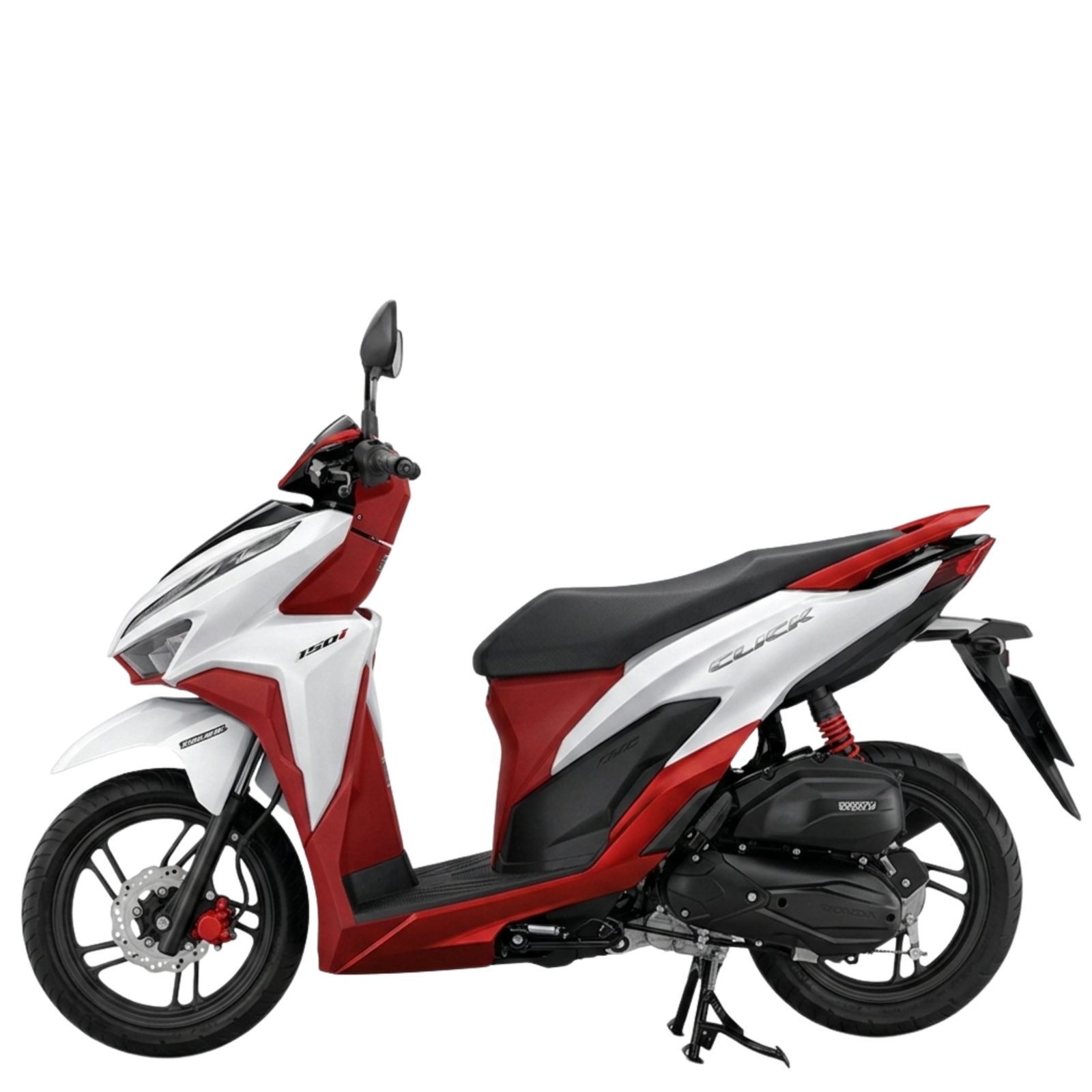 Honda-Click-150i-2022-รุ่นสตาร์ทมือ-ล้อแม็ก-สีขาว-แดง