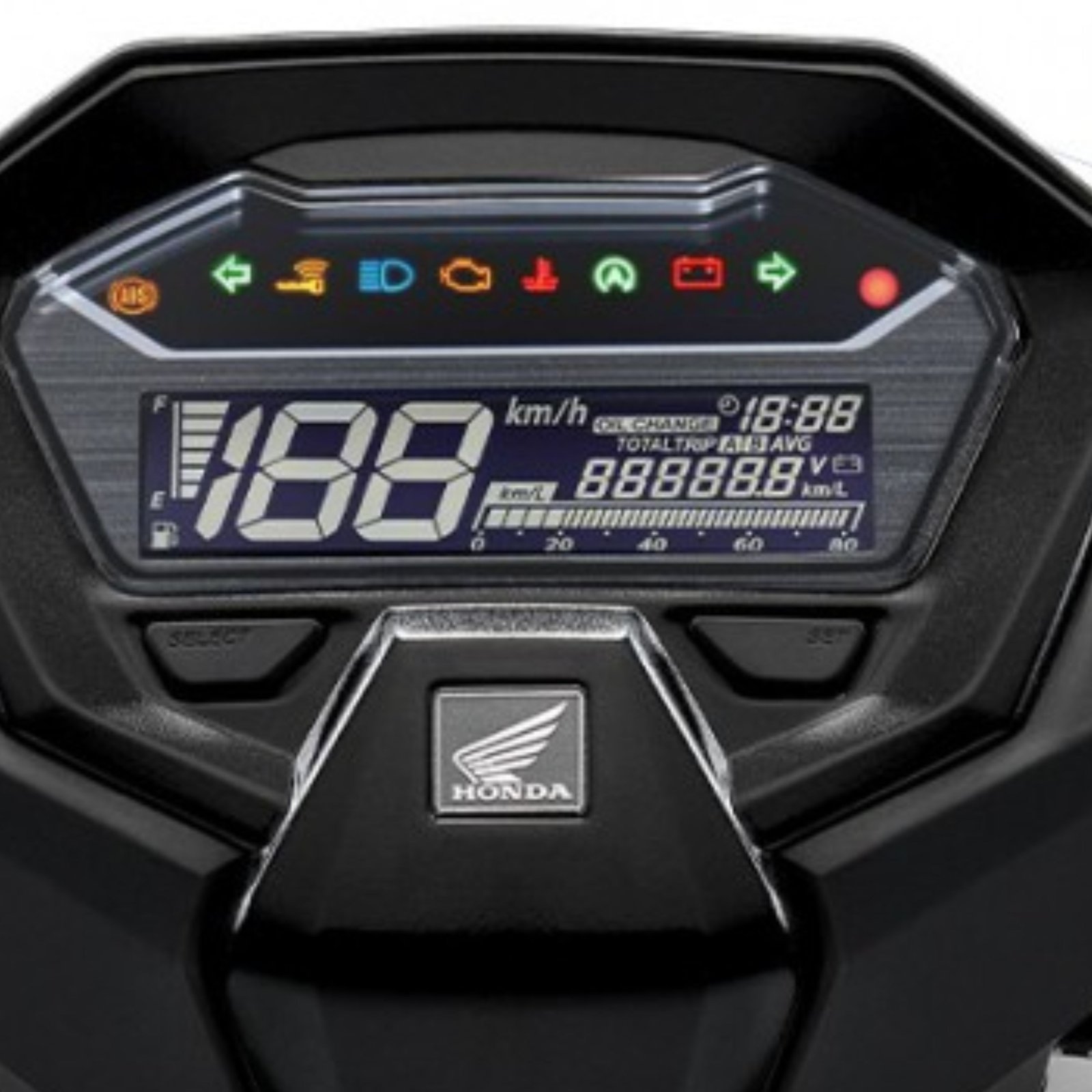 Honda-Click-160-2023-รุ่น-Standard-CBS-Full-Digital-Speedometer