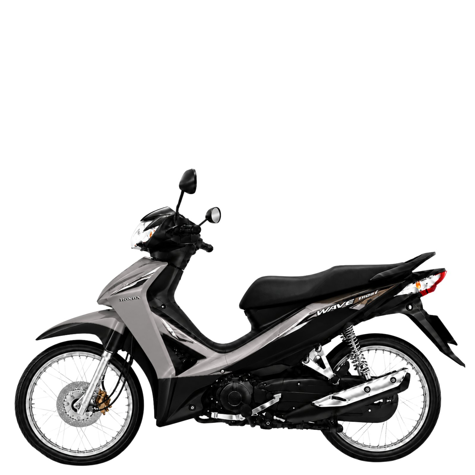 Honda Wave 110 รุ่นล้อซี่ลวด สตาร์ทมือ ดิสก์เบรกหน้า ปี 2026 สีเทาดำ