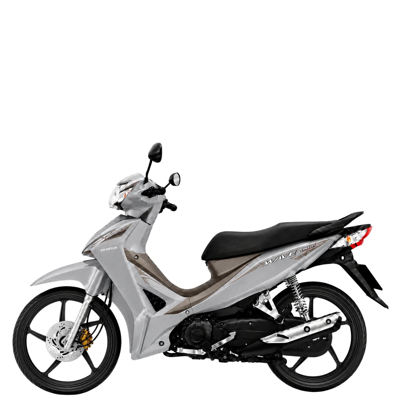 Honda Wave 110 รุ่นล้อแม็ก สตาร์ทมือ ดิสก์เบรกหน้า ปี 2026 สีเทาน้ำตาล