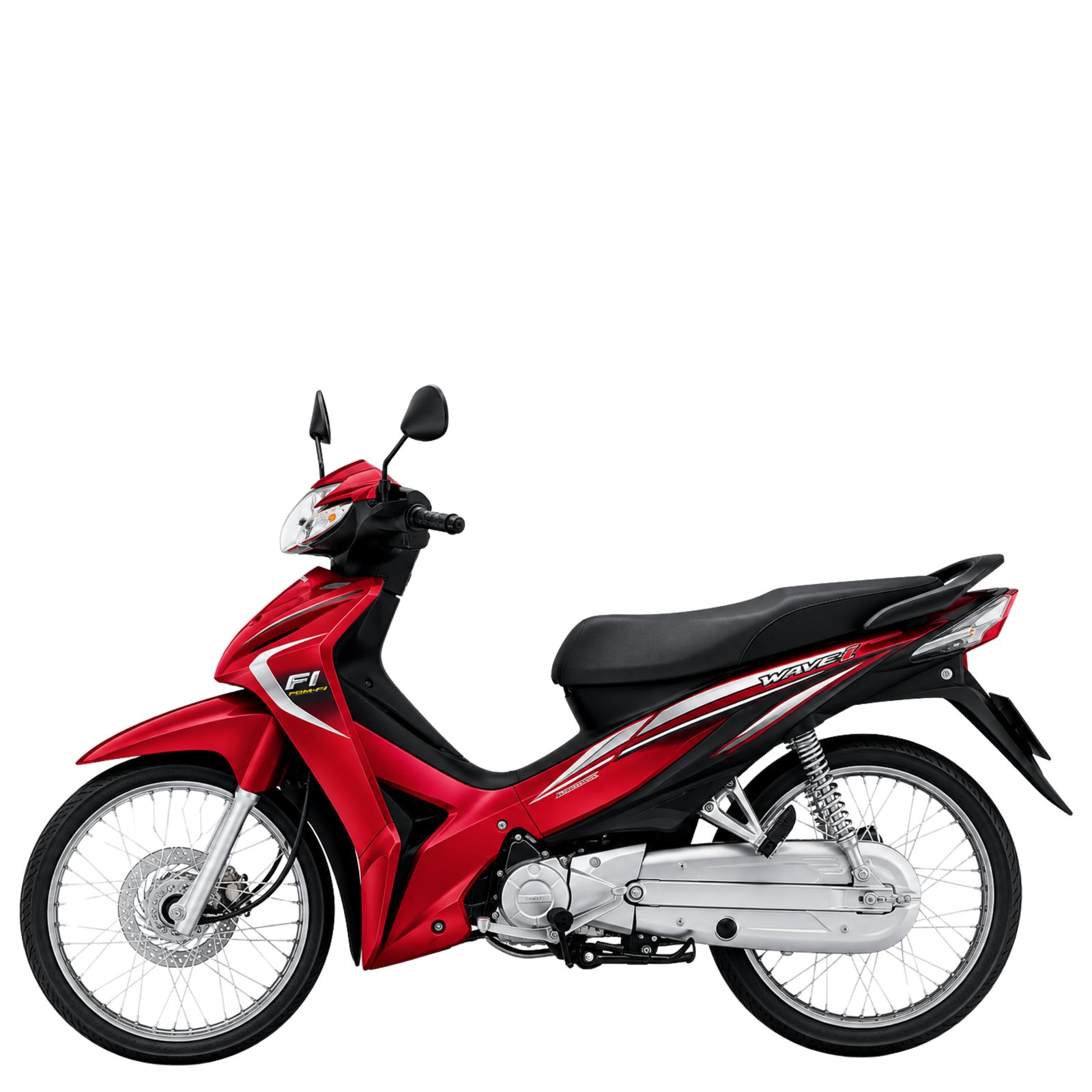 Honda Wave 110i รุ่นดรัมเบรกหน้า สตาร์ทเท้า ปี 2014 สีแดงดำ