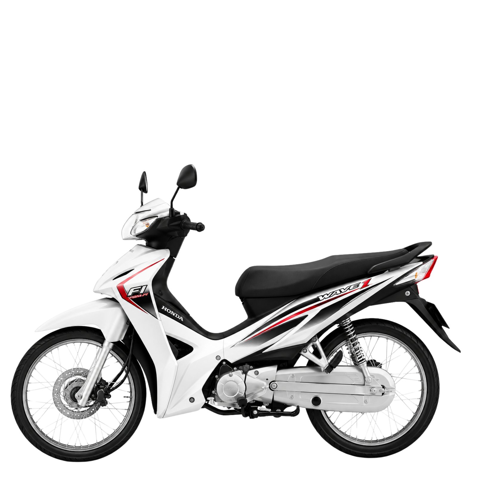 Honda Wave 110i รุ่นดิสก์เบรกหน้า สตาร์ทเท้า/มือ ปี 2014 สีขาวดำ