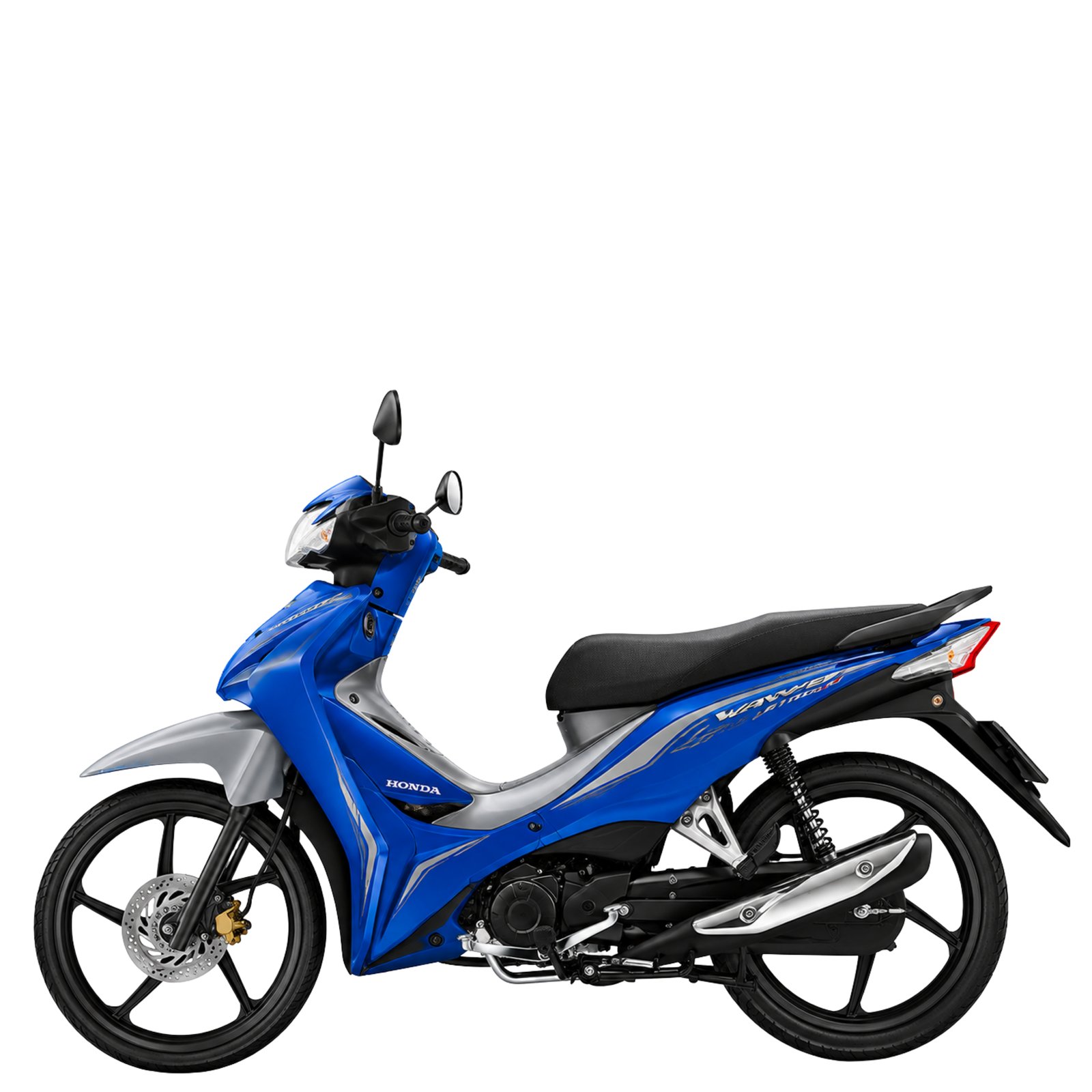 Wave 110i รุ่นสตาร์ทมือ ดิสก์เบรกหน้า ล้อแม็ก ปี 2021 น้ำเงิน เทา