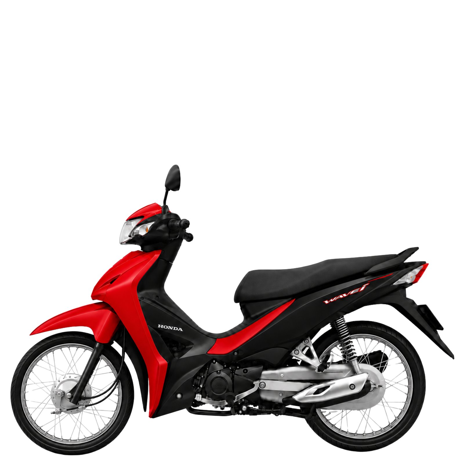 Honda Wave 110i รุ่นสตาร์ทเท้า ดรัมเบรก ล้อซี่ลวด ปี 2022 สีแดงดำ