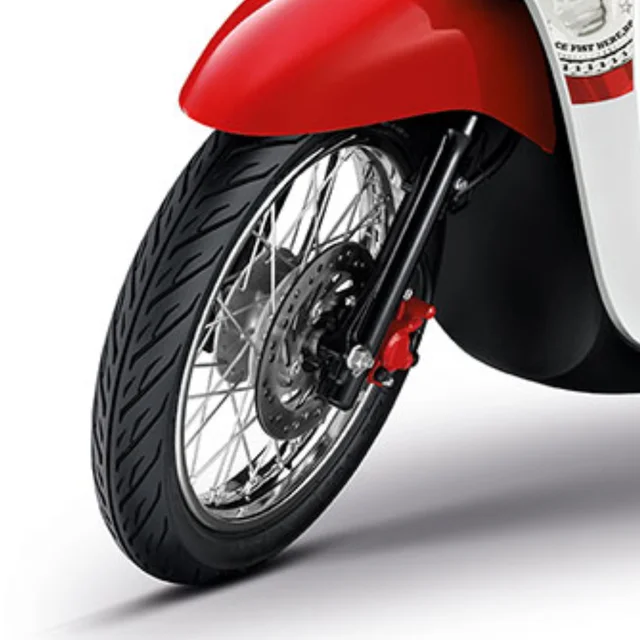 Front Disc Brake & Red Caliper ของ Honda Scoopy i รุ่น Active Boy ปี 2014